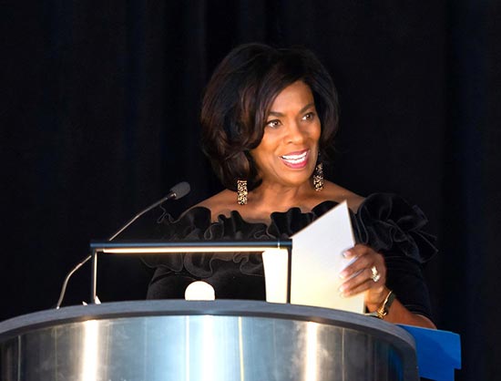 Janice Ancrum speaking at the Gala